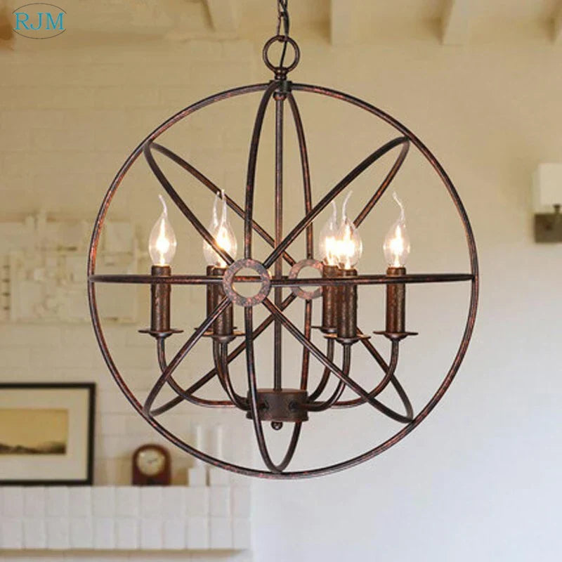 Decorbites™ Industrielles Loft-Eisenkäfig-Kerzenleuchter - Vintage runde Hängeleuchten für Beleuchtungsdekoration