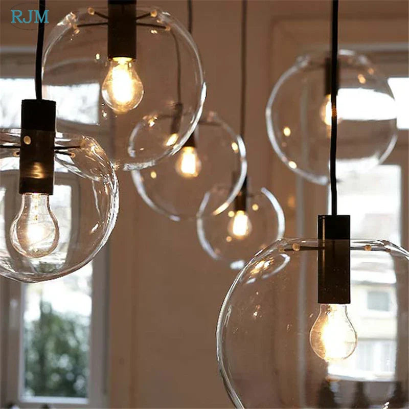 DecorBites™ Bubble Glass Ball Pendant Light for Modern Living Room Kitchen Bedroom