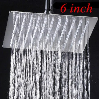 DecorBites™ 12-inch Square Rain Shower Head with Ceiling/Wall Mount in Chrome/Gold/Brushed/Black Finish