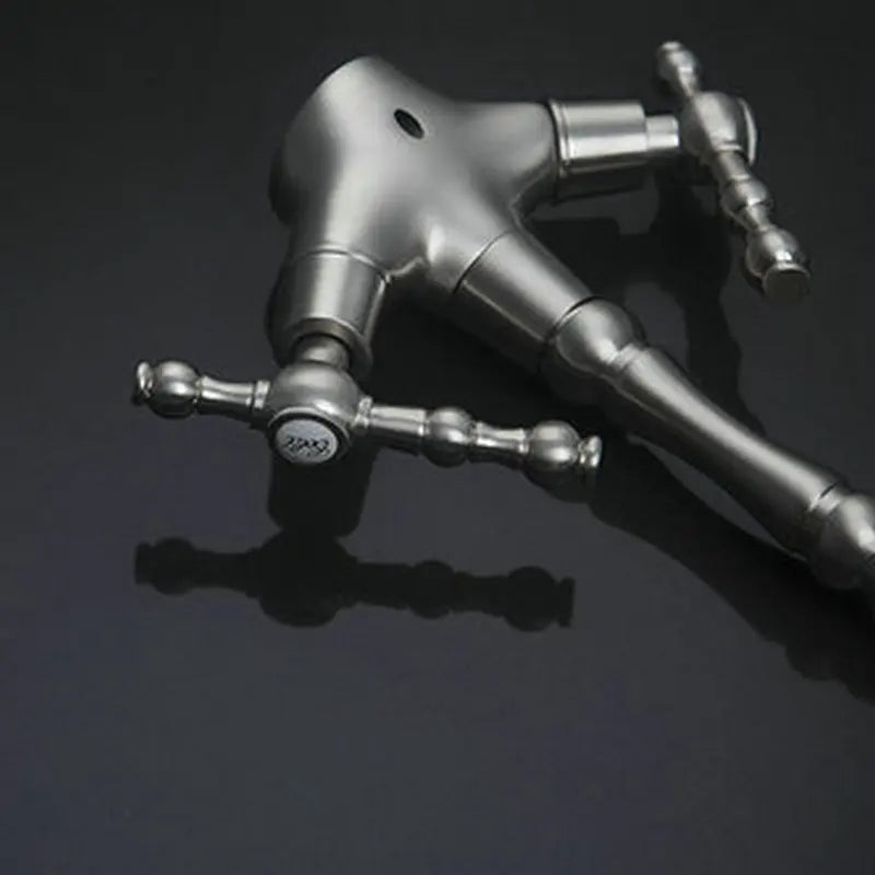 DecorBites™ Brushed Nickel Kitchen Faucet with Swivel Spout and Dual Handles