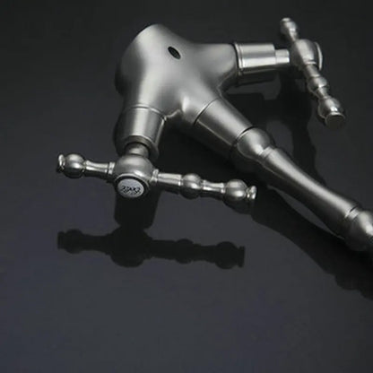 DecorBites™ Brushed Nickel Kitchen Faucet with Swivel Spout and Dual Handles