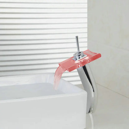DecorBites™ LED Waterfall Glass Basin Mixer Faucet