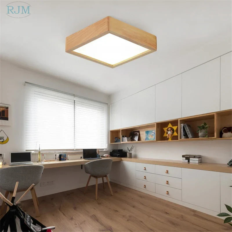 DecorBites™ Japanese Solid Wood Ceiling Lamp for Home Living Room Bedroom Study