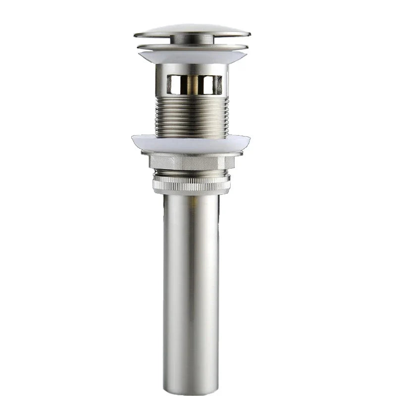DecorBites™ Brushed Nickel Faucet Vanity Sink Pop-up Drain Stopper Overflow Drainer