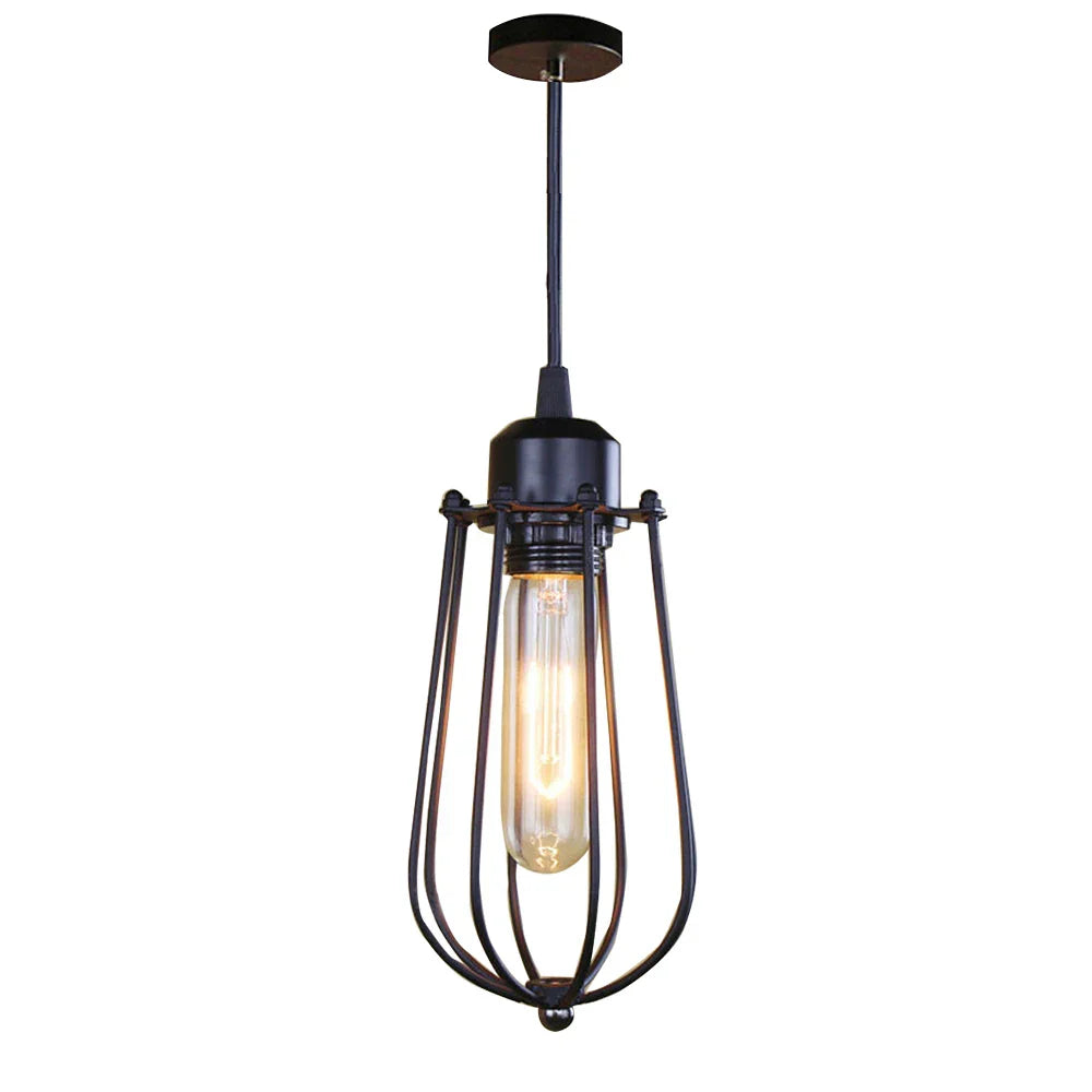 DecorBites™ Black Metal Chandelier with E27 Edison Bulb Socket for Kitchen, Restaurant, Cafe