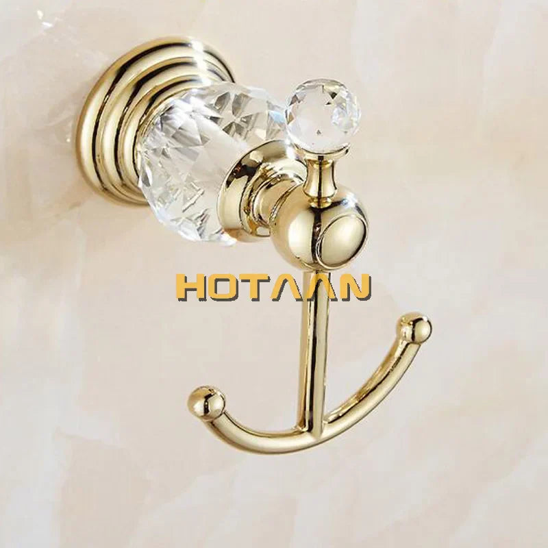 Gold Crystal Robe Hook