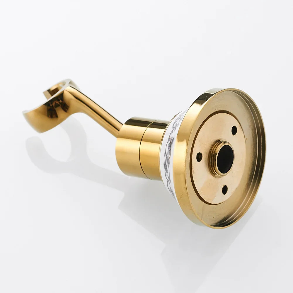Soporte giratorio de latón dorado Decorbites™ para cabezal de ducha manual, soporte de montaje para accesorios de baño