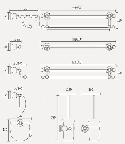 DecorBites™ Bathroom Accessories Set: Gold Finish Paper Holder, Towel Bar, Soap Holder, Towel Rack & More