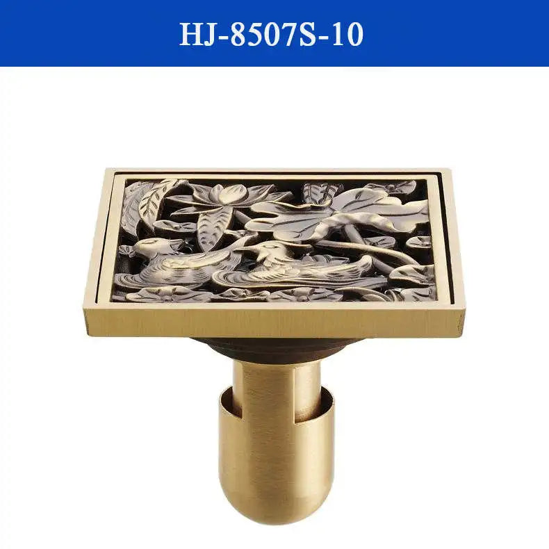 غطاء تصريف دش من النحاس العتيق من DecorBites™، مصفاة حمام منحوتة بتصميم فني أوروبي