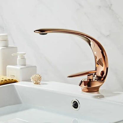 DecorBites™ Basin Faucet: Rose Gold/Black/Gold Bathroom Sink Mixer Tap made of Brass