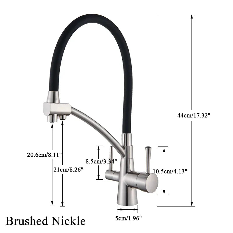 DecorBites™ Dual Spout Kitchen Faucet with Water Purification and Flexible Rotation
