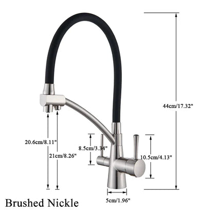 DecorBites™ Dual Spout Kitchen Faucet with Water Purification and Flexible Rotation