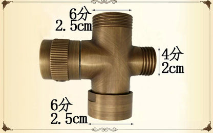 Juego de ducha DecorBites™ de latón antiguo con desviador de 3 vías y ducha de mano