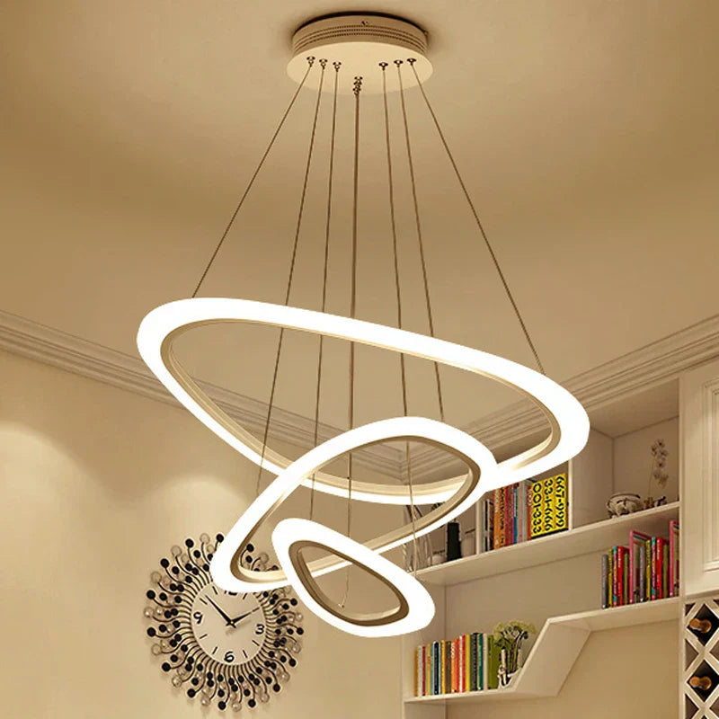 DecorBites™ Circle Rings Acrylic LED Pendant Lights for Living Room and Dining Room