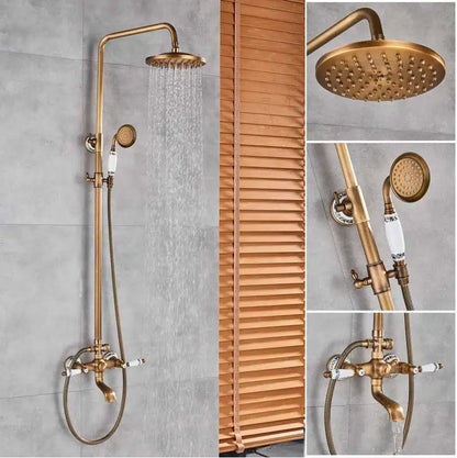 DecorBites™ Dual Handle Shower Faucet Set with 8" Rainfall Head and Handshower