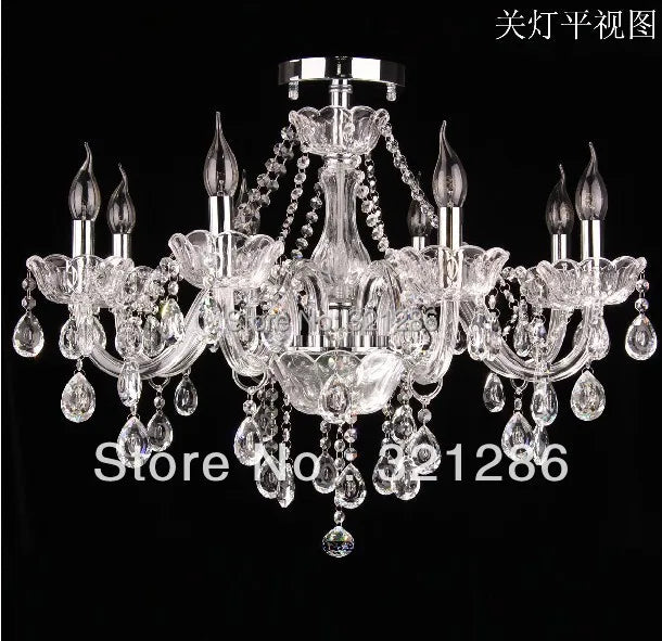 DecorBites™ Crystal K9 Chandelier: Modern 8-Arm LED Bedroom & Living Room Lighting