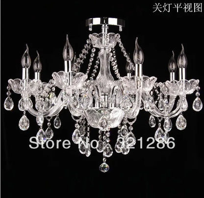 DecorBites™ Crystal K9 Chandelier: Modern 8-Arm LED Bedroom & Living Room Lighting