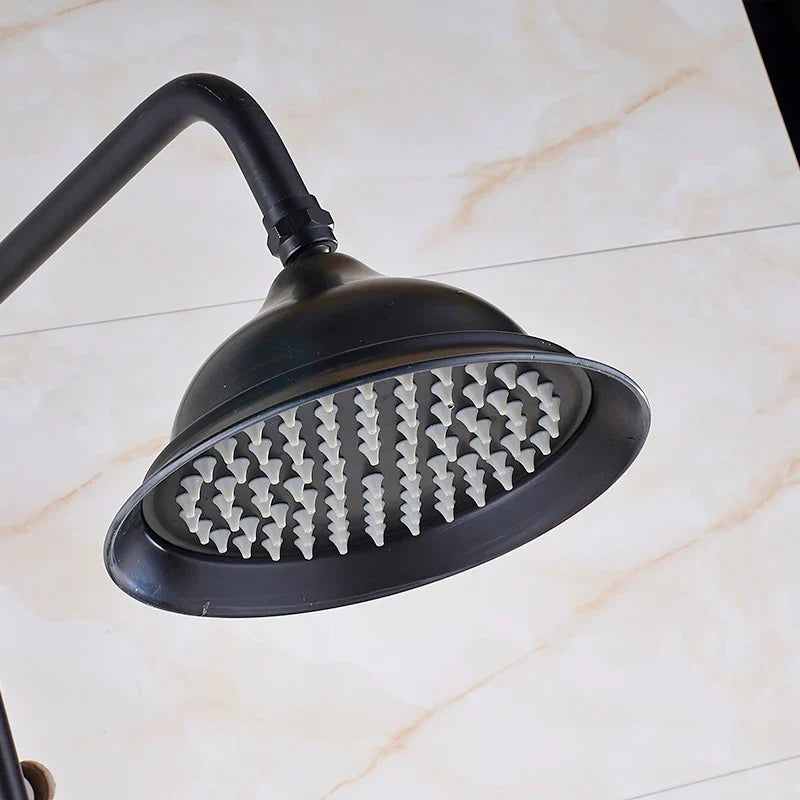 DecorBites™ Black Bronze Bathroom Shower Mixer Tap with Long Spout and 8" Rainfall Head