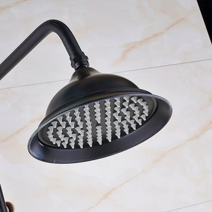 DecorBites™ Black Bronze Bathroom Shower Mixer Tap with Long Spout and 8" Rainfall Head