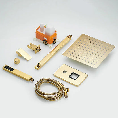 DecorBites™ Gold Bath Rain Shower Wall Concealed Faucet Set