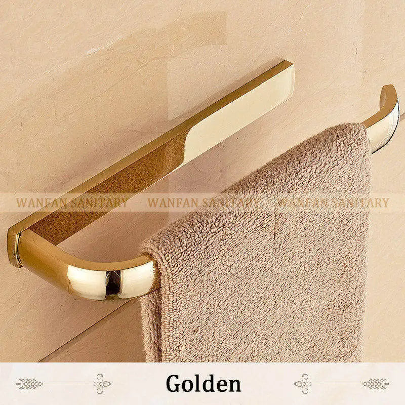 DecorBites™ Brass Bathroom Accessories Set: Towel Rings, Toilet Paper Holder, Towel Rail, Shelf