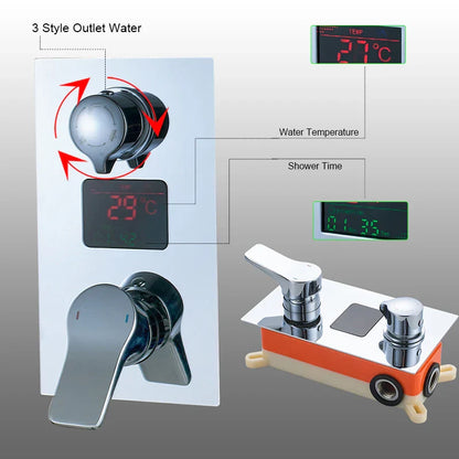 DecorBites™ Bathroom Shower Faucet Set Triple Mixer Valve Thermostatic Cartridges, 2-3 Ways