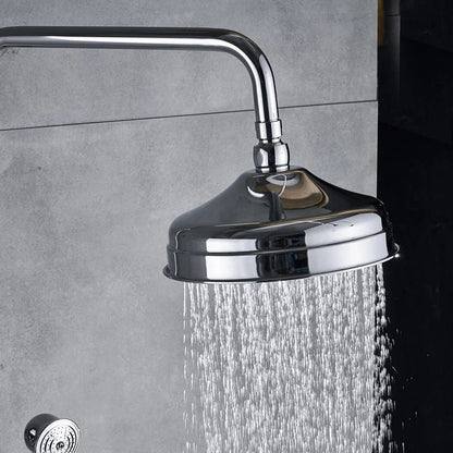 DecorBites™ Dual Handle Chrome Brass Shower Mixer System with 8" Rainfall Shower Head