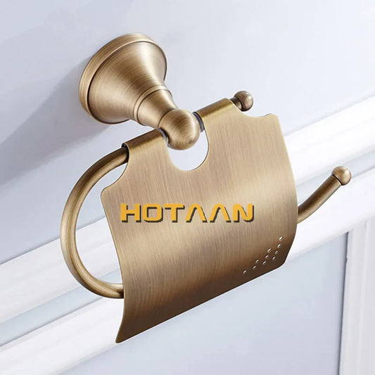 DecorBites™ Brass Finish Solid Brass Toilet Paper Holder Bathroom Accessory