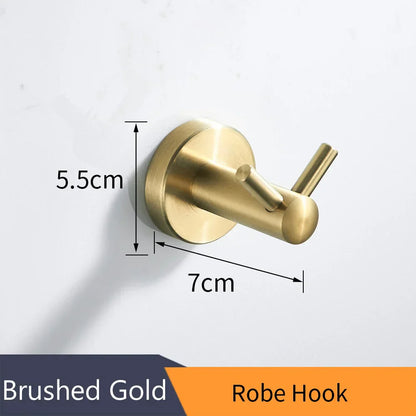 DecorBites™ Golden Swan Bath Hardware Set: Towel Rack, Toilet Paper Holder, Tissue Roll Holder