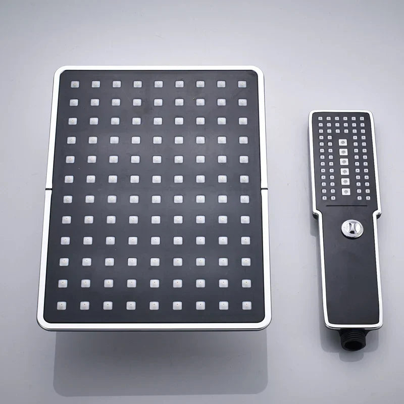 DecorBites™ Black Rainfall Shower Head with Handshower - Over-head Shower Sprayer