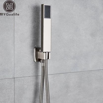 DecorBites™ Brushed Nickel Handshower Set with Stainless Steel Hose & Wall Bracket