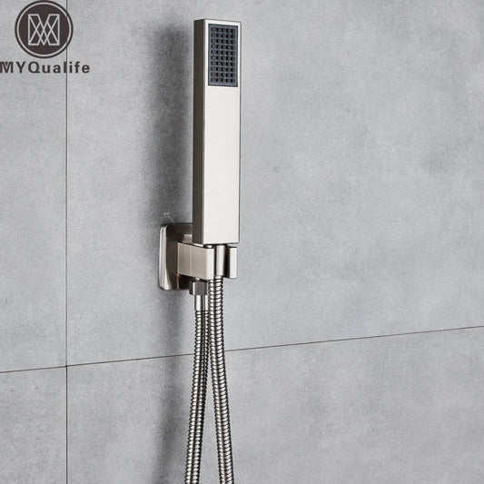DecorBites™ Brushed Nickel Handshower Set with Stainless Steel Hose & Wall Bracket