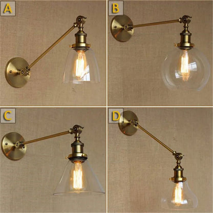 DecorBites™ Brass Copper Wall Sconce Glass Wall Lamp