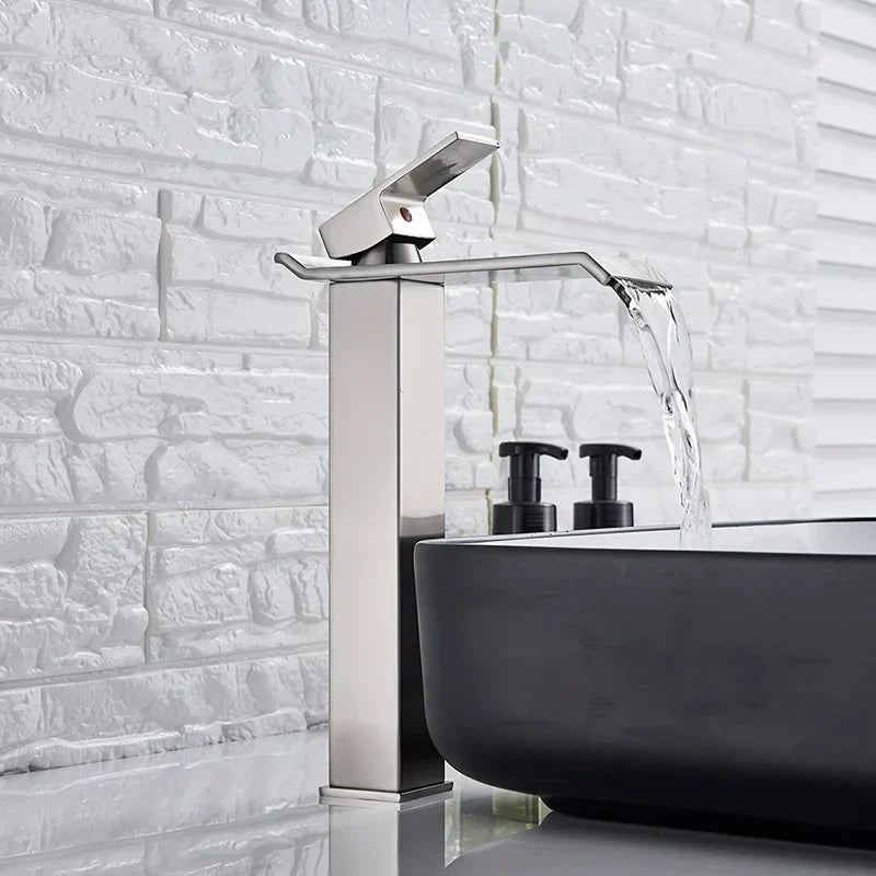 DecorBites™ Gold Basin Faucet Single Level Mixer Tap Hot Cold Water Bathroom Sink Tap