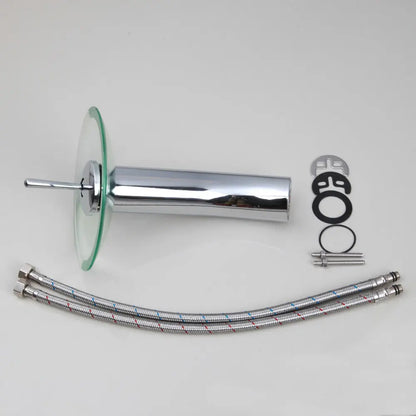 DecorBites™ Glass Waterfall Faucet Chrome Brass Mixer for Bathroom Sink