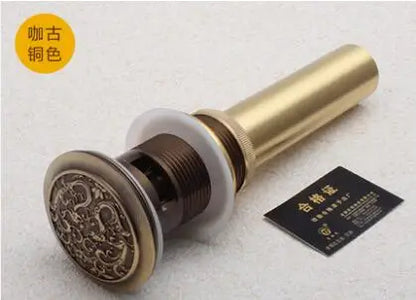 DecorBites™ Brass Bathroom Sink Push-down Pop Up Drain - High Quality Lavatory Faucet Accessories