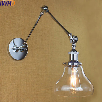 Lámpara de pared de brazo oscilante de vidrio Decorbites™ para estilo retro vintage industrial