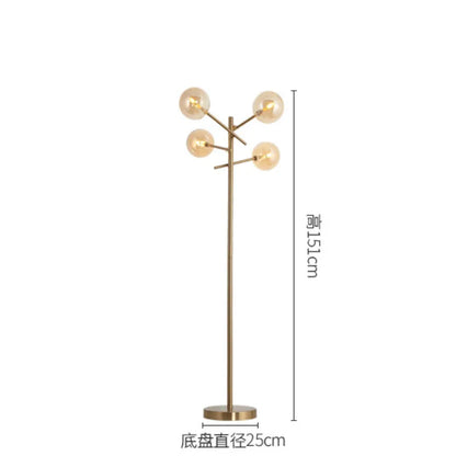 DecorBites™ Glass Bubble Ball LED Floor Lamp Post-modern Nordic Magic Bean Design