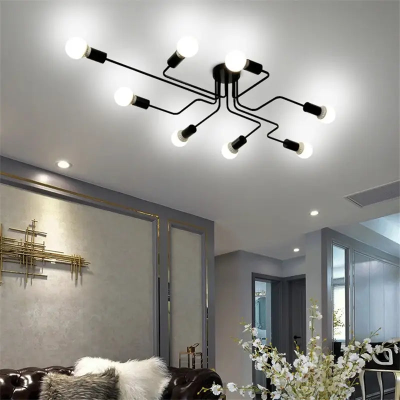 DecorBites™ Retro Industrial Wrought Iron Ceiling Light