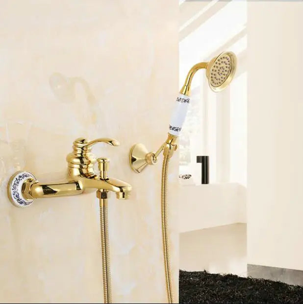Conjunto de Grifo Ducha Lluvia Dorada™ Decorbites para Baño y Bañera