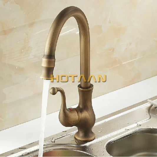 DecorBites™ Antique Brass Swivel Basin Mixer Tap - YT-6034