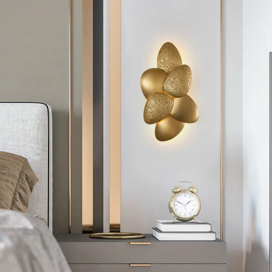 Gold LED Wall Sconce Iron Hallway Design