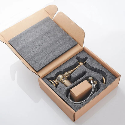 صنبور حوض ديكوربايتس™ من النحاس العتيق بمقبض واحد، خلاط ساخن/بارد، دوار AL-9966F