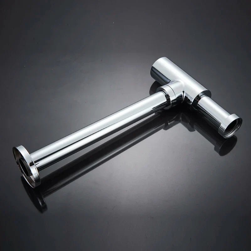 DecorBites™ حوض غسيل حمام دائري من النحاس العتيق مزود بمصرف منبثق على شكل حرف P