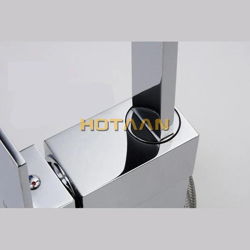 DecorBites™ Brass Square Swivel Kitchen Faucet Mixer for Sink