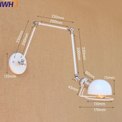 Aplique de pared LED DecorBites™ Gold Swing Arm Retro Loft Industrial