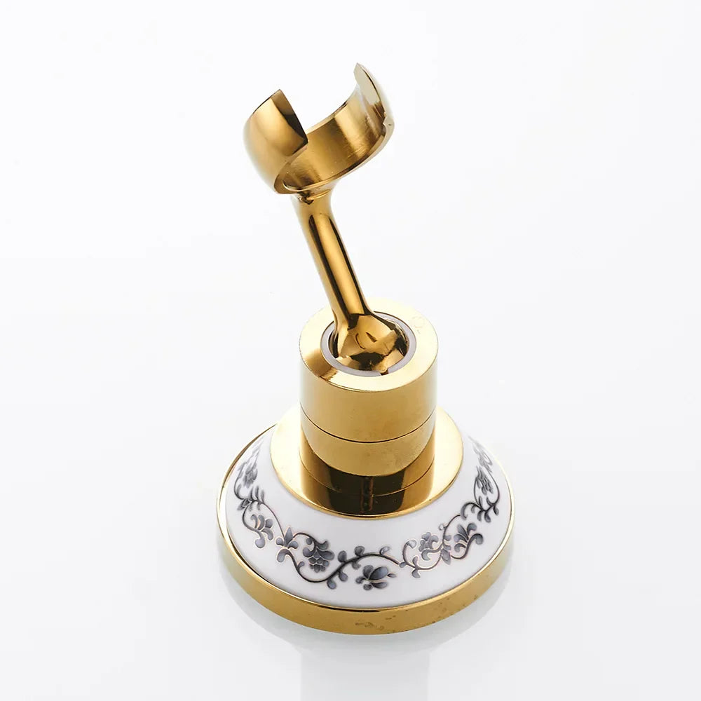 DecorBites™ Black Brass Swivel Handheld Shower Mount Bracket Holder - Bathroom Accessory