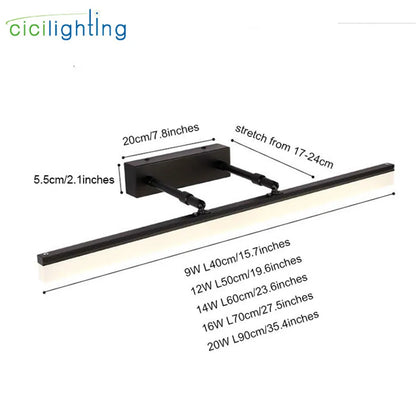 Luces LED DecorBites™ para espejo de baño o armario - Negro, plateado y cromado