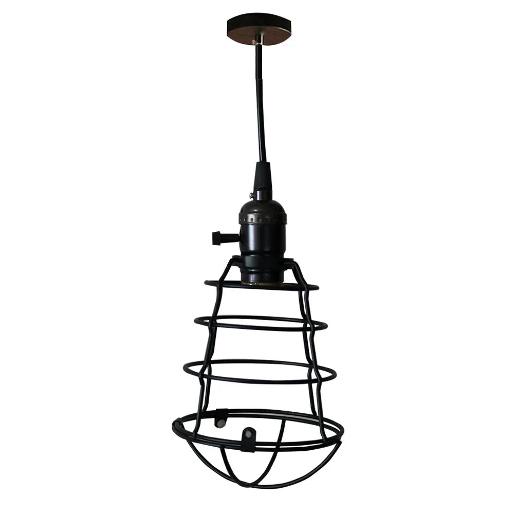 DecorBites™ Black Metal Chandelier with E27 Edison Bulb Socket for Kitchen, Restaurant, Cafe