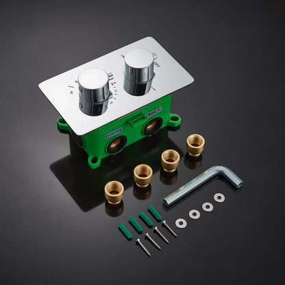 DecorBites™ Dual Handle Thermostatic Shower Mixer Valve - Chrome Finish